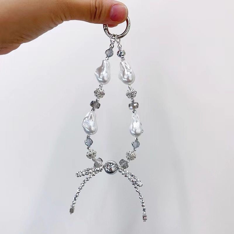 fake pearl key chain