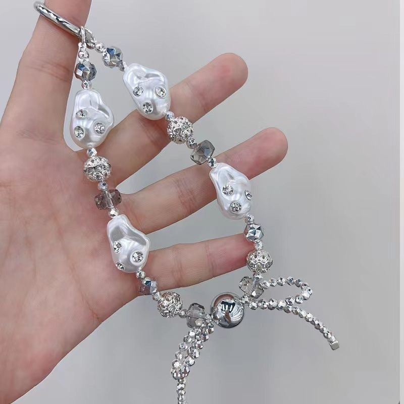 fake pearl key chain