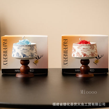 Blue and White Porcelain Rose Camellia Gift Box Series Fragrance Soy Wax Hotel Birthday Scented Candle High-end Souvenir