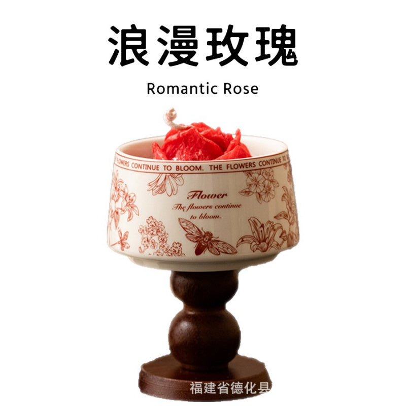 Blue and White Porcelain Rose Camellia Gift Box Series Fragrance Soy Wax Hotel Birthday Scented Candle High-end Souvenir