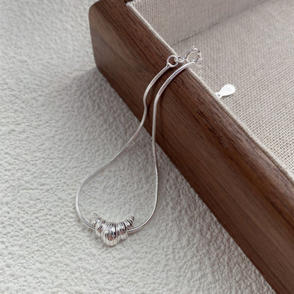 S925Sterling silver Simple Niche Design Croissant Snake Bone Bracelet for Women Fashionable Personality Commuting Versatile Wristband Jewelry