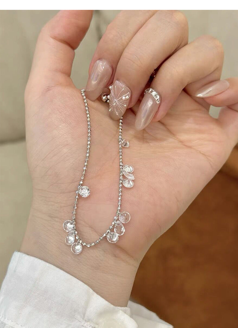 S925Sterling Silver Pull-Out Galaxy Bracelet for Women, Simple Niche High-End Yellow Zircon Bracelet, Light Luxury Jewelry