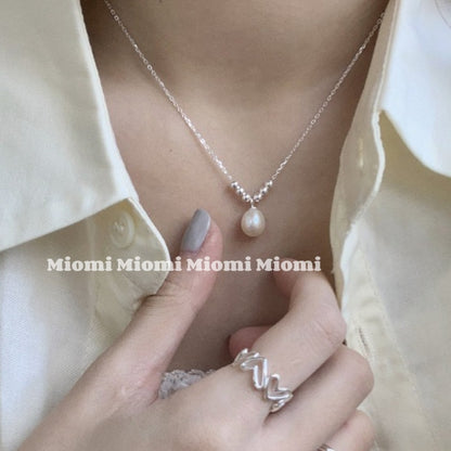 S925 silver and natural water pearl necklace