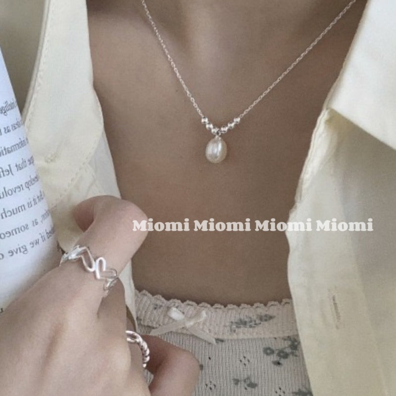 S925 silver and natural water pearl necklace