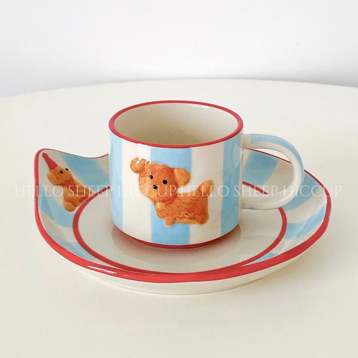 Cute dog mug design sense Large capacity ceramic cup office water lovers cup Birthday gift