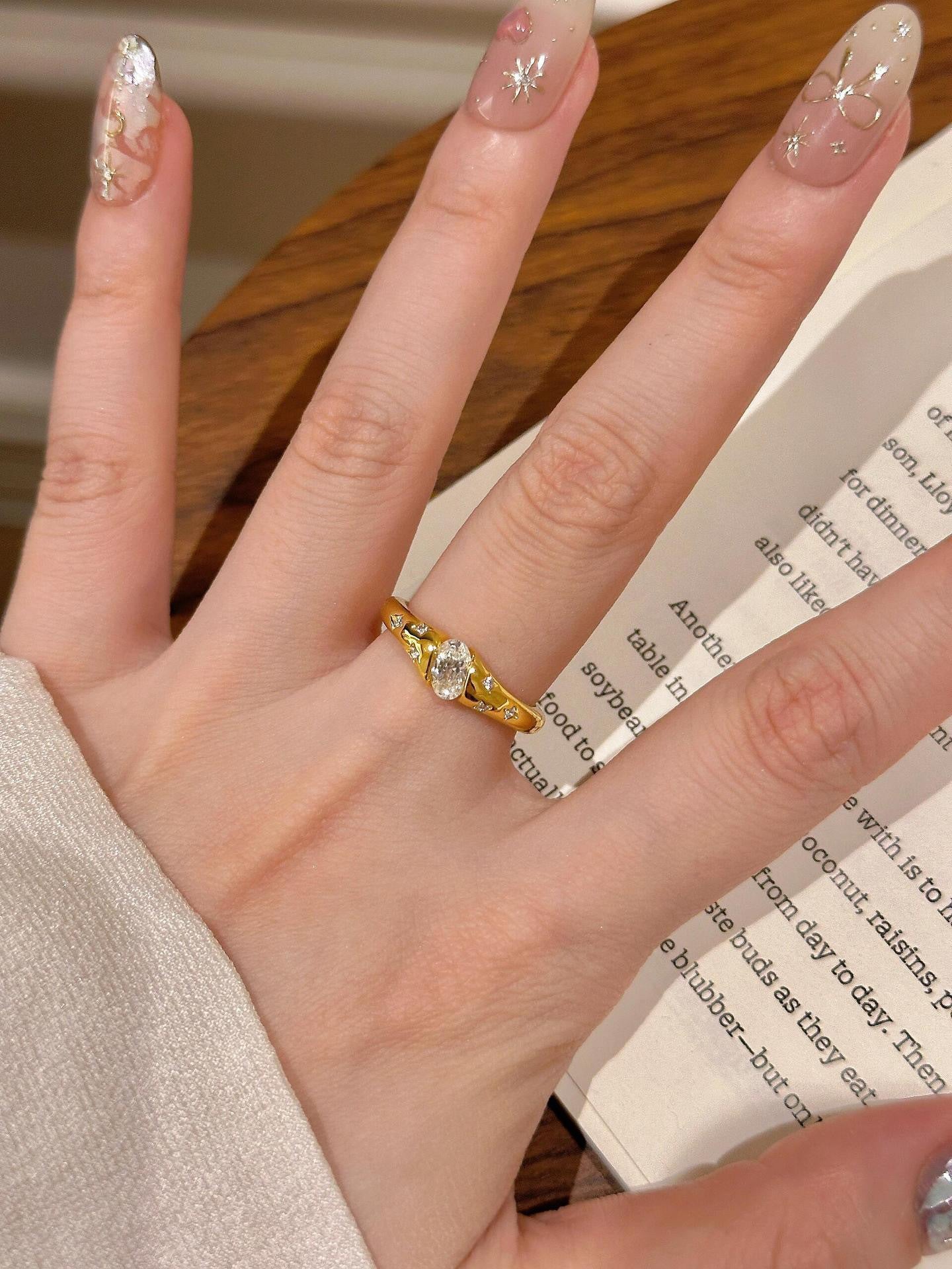 S925Sterling Silver Italian Vintage Style Small Planet Venus Ring Retro Mid-Century High-End Exquisite Light Luxury